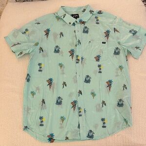 Billabong Light Blue Tropical Print Shirt